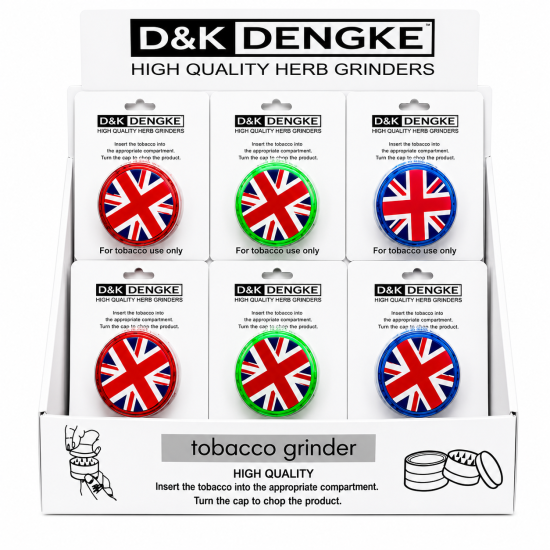 D&K UK FLAG DESIGN PLASTIC GRINDER, ITEM CODE SMK - 2351, PACK OF 24