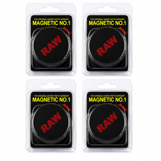 Raw Large Magnetic Plastic Grinder Black Colour - Pack of 12 