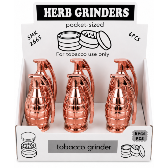 Metal Grinder Gernade Shape, Item Code SMK - 2672, Rose Gold Colour - Pack of 6 
