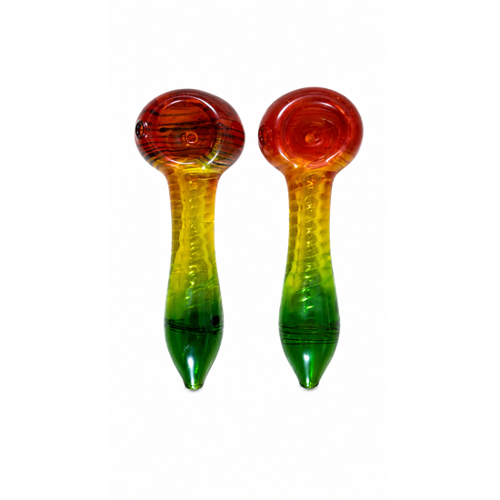 Glass Pipe Rasta, Assorted Colour, Size 4 inch - Pack of 48  