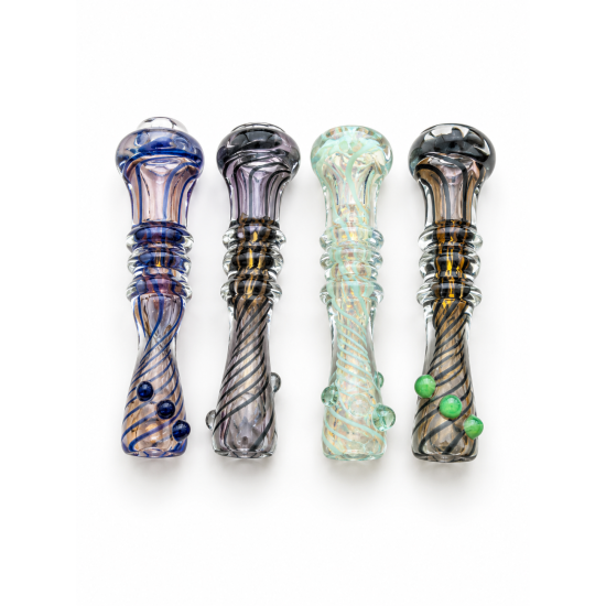 Glass Pipe 3'' Gold Fumed On Hitter, Assorted Colours, Item Code  SS-255, Pack OF 48