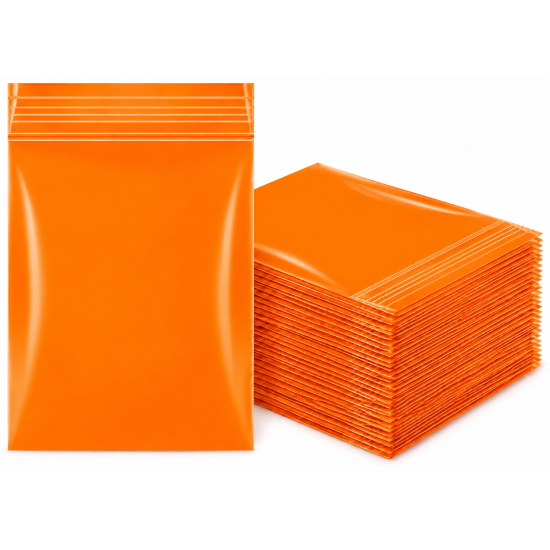 Zipper Bag 50 x 50 Orange Colour - Pack of 1 x 900 Bag Approx 