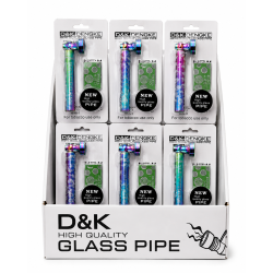 D&K Rainbow Glass Pipe, Item Code SMK-2221, Pack of 24