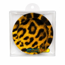 Metal Round Ashtray Leopard - Pack of 1 