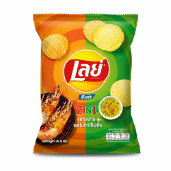 Lay's Rock Wavy Potato Chips 2IN1 Grilled Prawn and Seafood Sauce - Pack of 48 x 48g