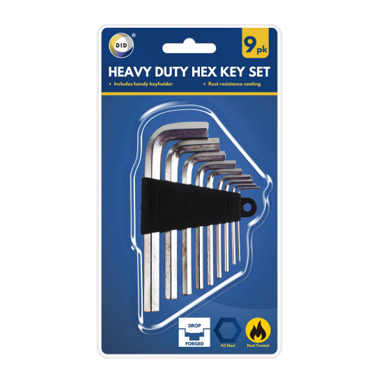 9PC Heavy Duty Hex Key Set - Pack of 1 
