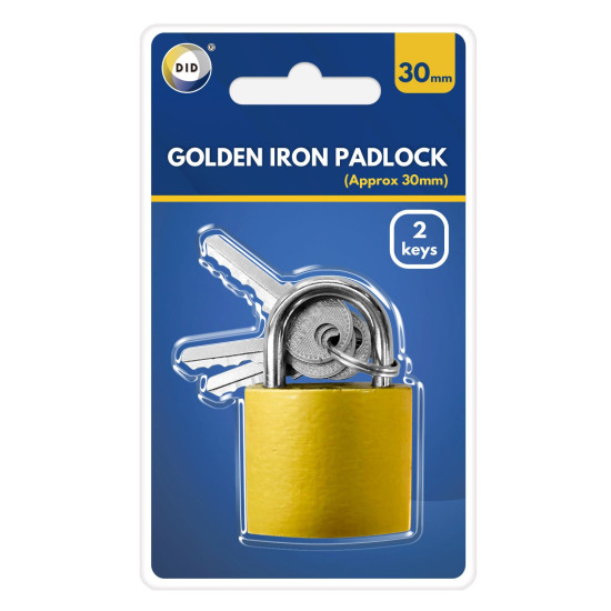 30MM Golden Iron Padlock - Pack of 1 
