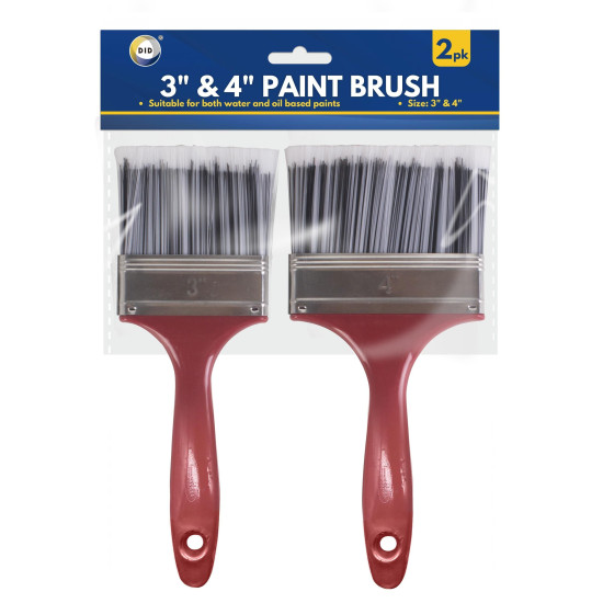 2PC 3'' & 4'' Paint Brush - Pack of 1 