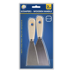 2Pc Scrapers  Wooden Handle - Pack of 1
