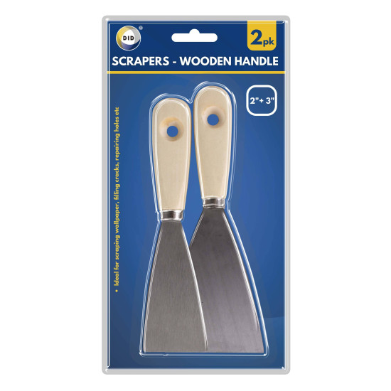 2Pc Scrapers  Wooden Handle - Pack of 1