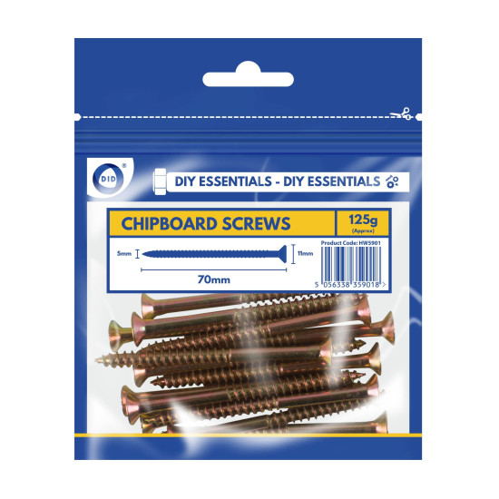 70mm Chipboard Screws 125g