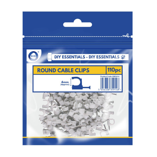 4mm Round Cable Clips - Pack of 1