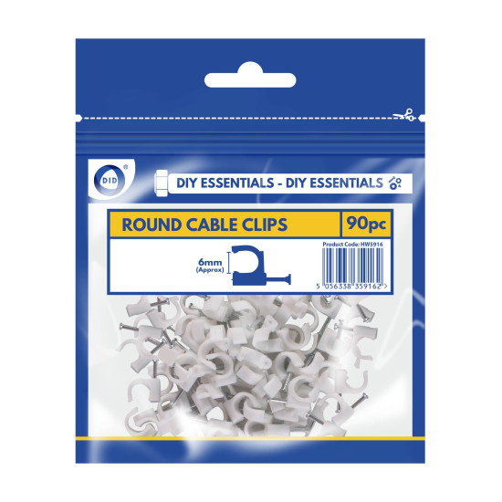 6mm Round Cable Clips - Pack of 1