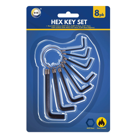 8Pc Hex Key Set - Pack of 1
