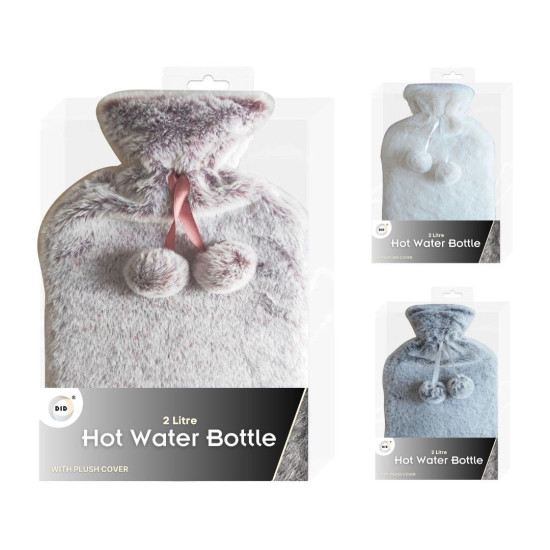Hot Water Bottle & Deluxe Plush Cover - 2 Litre 