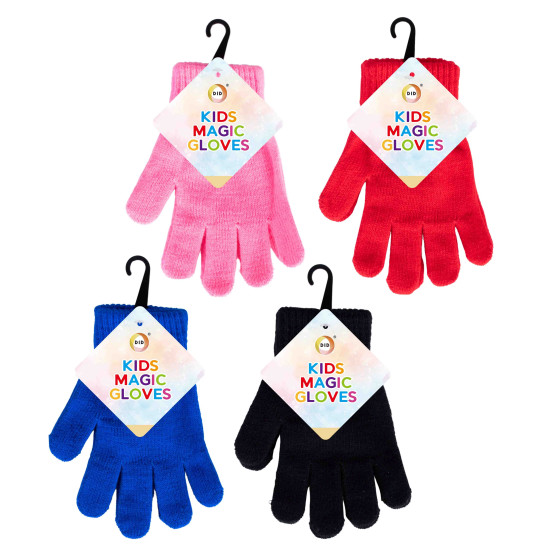 Kids Magic Gloves Assorted Colour - Pack of 12