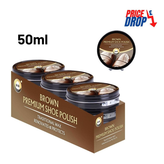 Shoe Polish Brown 50ML  - Pack of 12