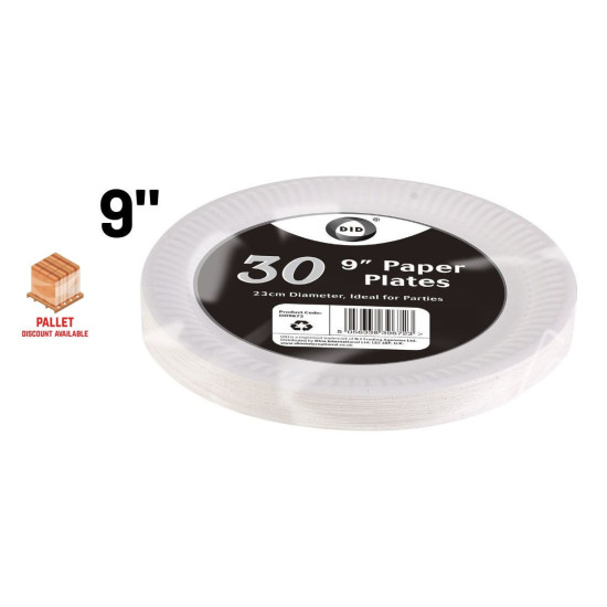 Papers Plates 9'' - Pack of 30