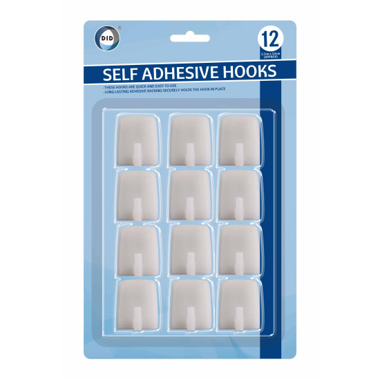 Self Adhesive Hooks - Pack of 12 