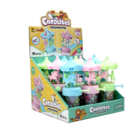 TOY CANDIES IN DISPLAY CASE- CAROUSEL- 9PC