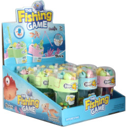 TOY CANDIES IN DISPLAY CASE- FISHING GAME- 9PC