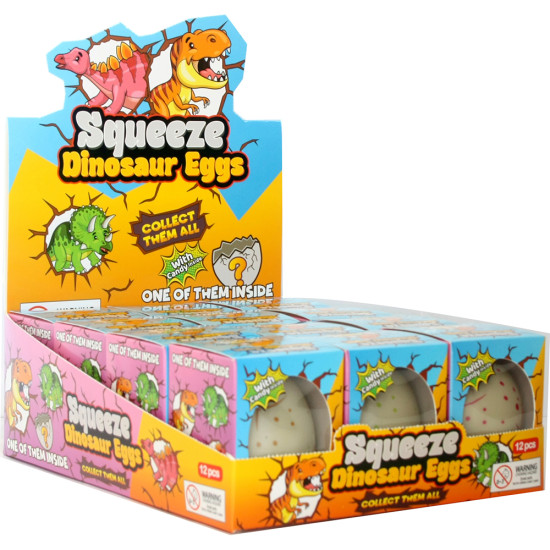 TOY CANDIES IN DISPLAY CASE-DINOSAUR EGG - 12PC Toy Candies image