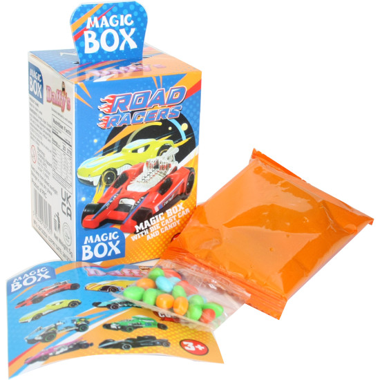 TOY CANDIES IN DISPLAY CASE-ROAD RACERS - 12PC image