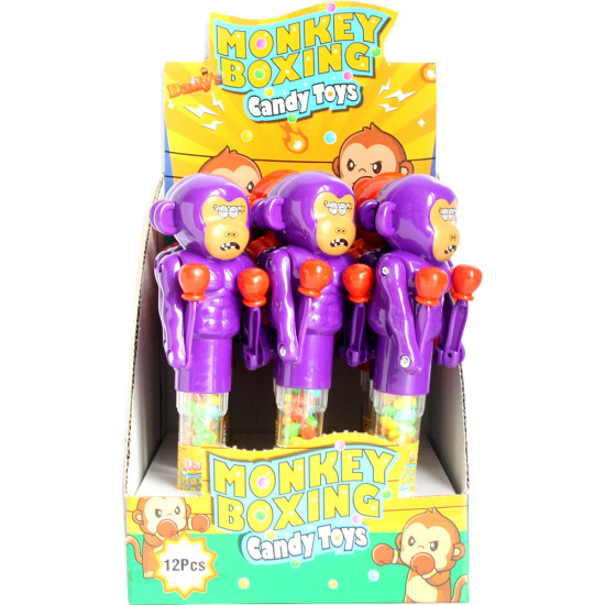 TOY CANDIES IN DISPLAY CASE-BOXING MONKEY - 12PC image