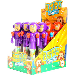 TOY CANDIES IN DISPLAY CASE-BOXING MONKEY - 12PC