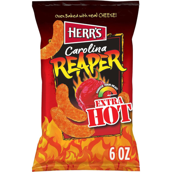 HERR`S CAROLINA REAPER CHEESE CURLS 6oz / 12pc Chips & Crisps image