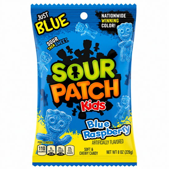 Sour Patch Blue Raspberry Big Bag - Pack of 12 x 8oz