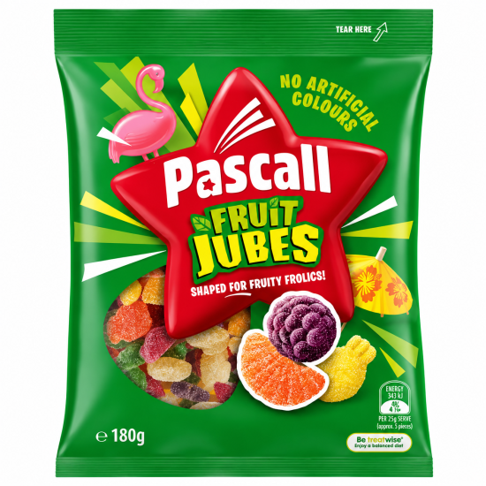 Pascall Fruit Jubes - Pack of 18 x 180g 