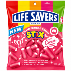 Lifesaver Stix Strawberries & cream - Pack of 12 x 200g