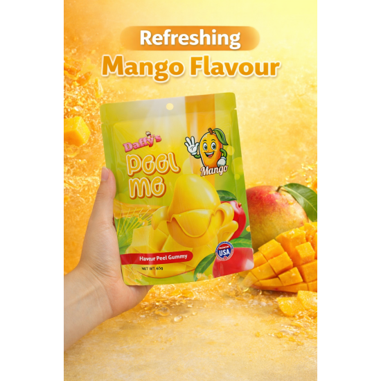 Peel Me Gummies Peelers 65g/24 bags- MANGO Flvour Peg Bags, Jellies, Candies image