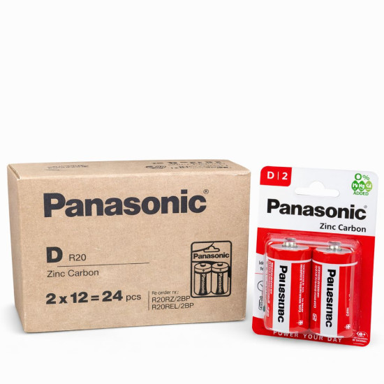 Panasonic Zinc D LR20 Batteries | 24 Pack Batteries & Chargers image