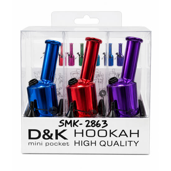 D&K Mini Glass Bong, Item Code - SMK- 2863, Pack of 6 