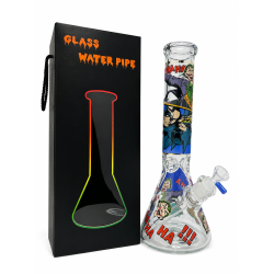 Glass Bong Medium Size Printed, Item Code SMK- 4027 - Pack of 1 