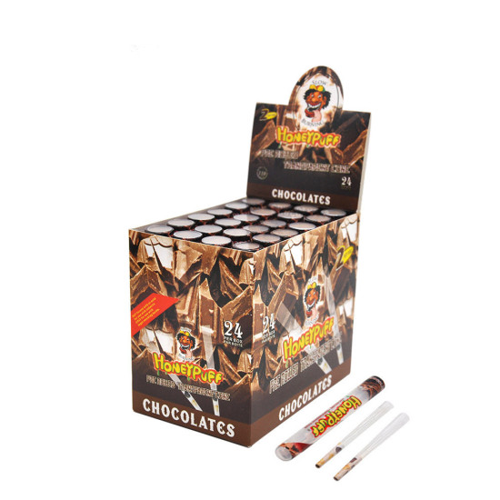 HONEYPUFF Chocolate Flavored Pre Rolled Cones, Clear Rolling Papers, King Size Pre Rolled Rolling Paper with Tips, 2 PCS per Tube | HONEYPUFF | cones-blunts
