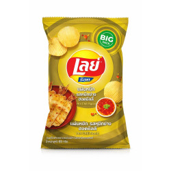 Lay's Rock Wavy Potato Chips Hot Chilli Squid - Pack of 48 x 48g