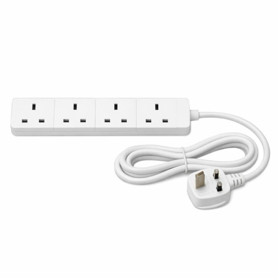 Extension Lead 1Metre 4way White Colour