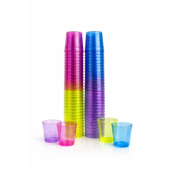 Shot Glass Pack of 72 - Assorted Colours