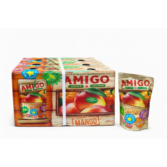 Amigo Mango Flavour Juice Pack of 24 x 200ml Fruit Juice, Drinks & Beverages image
