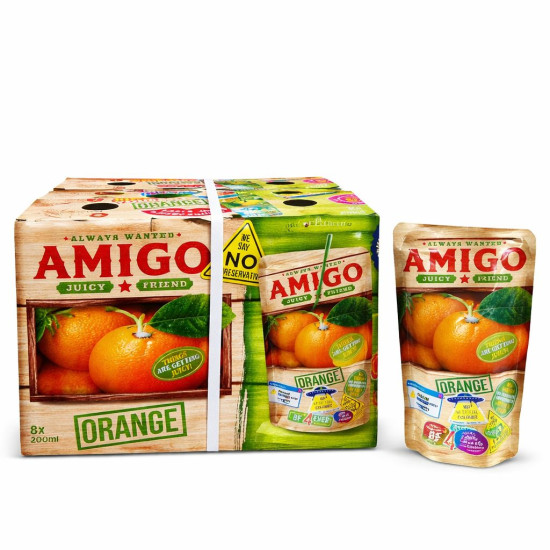 Amigo Orange Flavour Juice Pack of 24 x 200ml Fruit Juice, Drinks & Beverages image