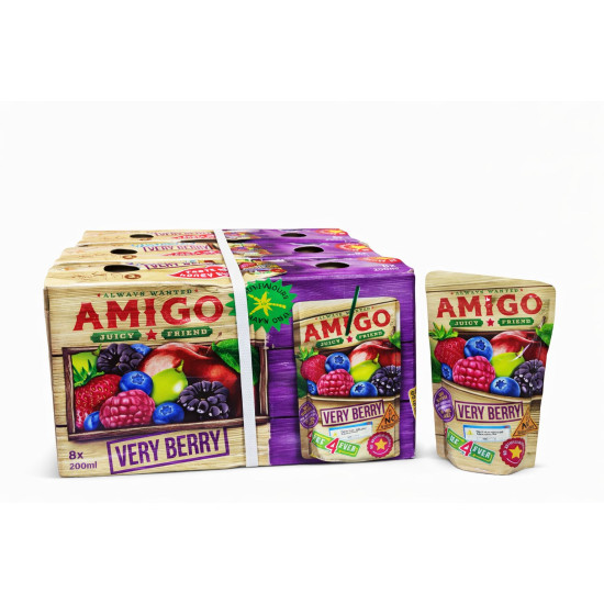 Amigo Very Berry Flavour Juice Pack of 24 x 200ml image