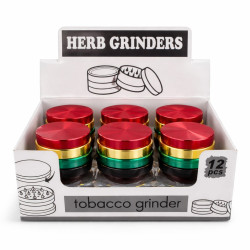 4-Piece Aluminum Herb Grinder Small [SMK-992] Full Box of 12 