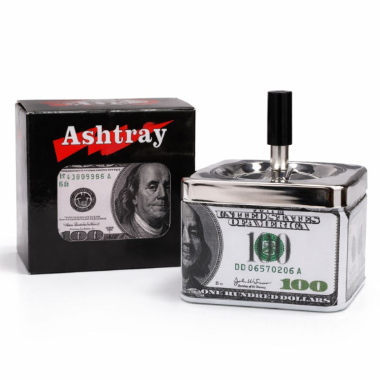 Spinning Metal Ashtray Square  Design - Assorted 