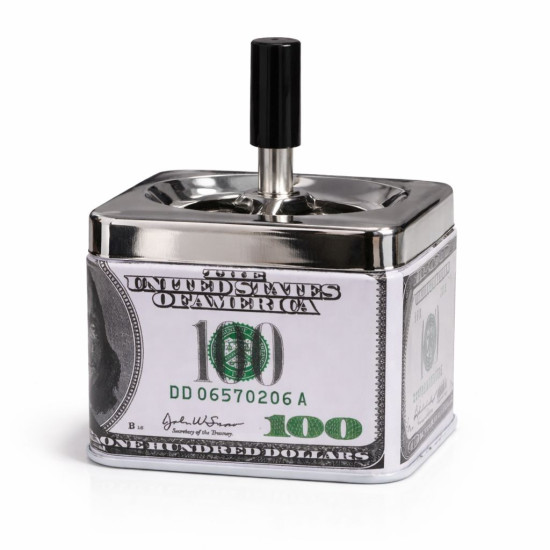 Spinning Metal Ashtray Square  Design - Assorted 