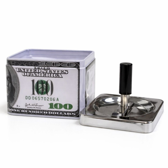 Spinning Metal Ashtray Square  Design - Assorted 