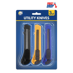 Utility Knives 3Pcs - Pack of 1