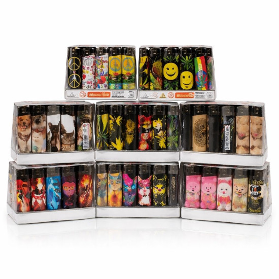 Electronic Lighter Pack of 50 - Assorted Design & Colours